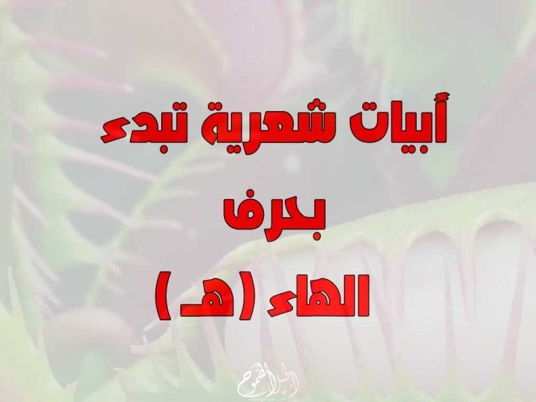 أبيات شعرية تبدأ بحرف الهاء