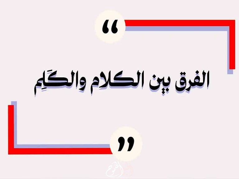 ما الفرق بين الكلام والكلم